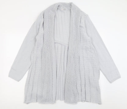 Damart Womens Grey V-Neck  Acrylic Cardigan Jumper Size 10