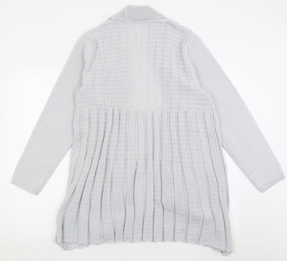 Damart Womens Grey V-Neck  Acrylic Cardigan Jumper Size 10