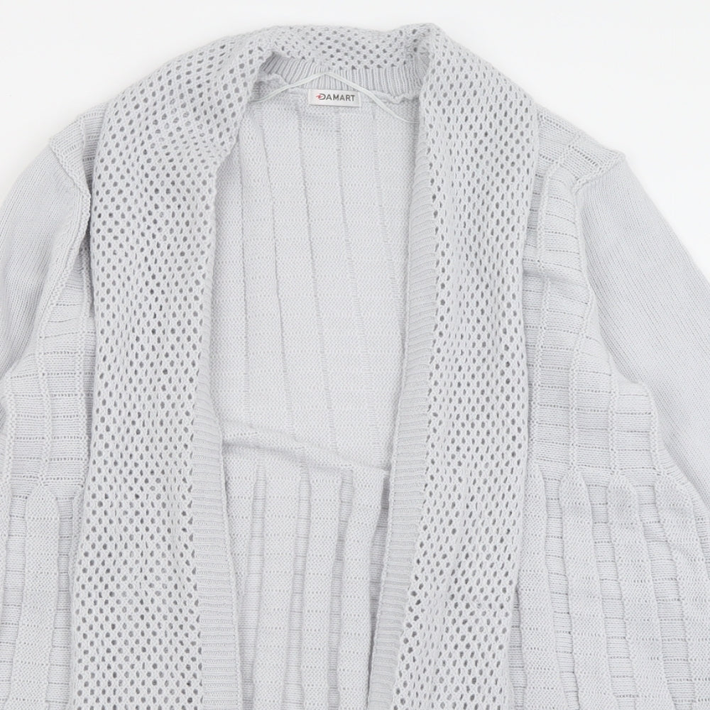 Damart Womens Grey V-Neck  Acrylic Cardigan Jumper Size 10