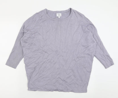 Additional front view of Saint women’s purple crew neck viscose jumper, size L