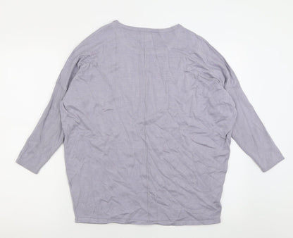 Back view of Saint women’s purple crew neck viscose jumper, size L