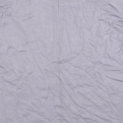 Brand and care label for Saint women’s purple crew neck viscose jumper, size L