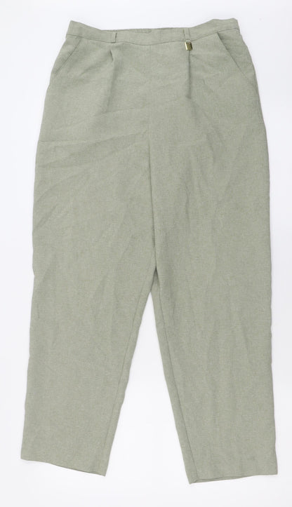 Classic Womens Green  Polyester Trousers  Size 14 L28 in Regular