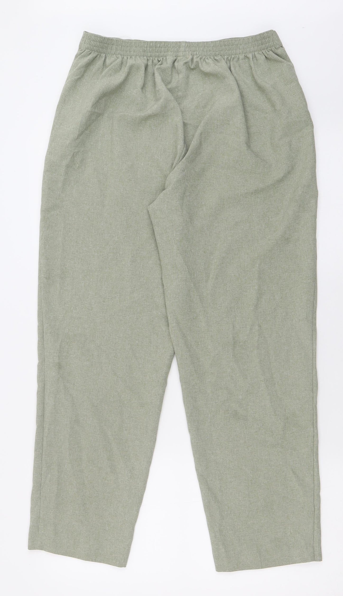 Classic Womens Green  Polyester Trousers  Size 14 L28 in Regular
