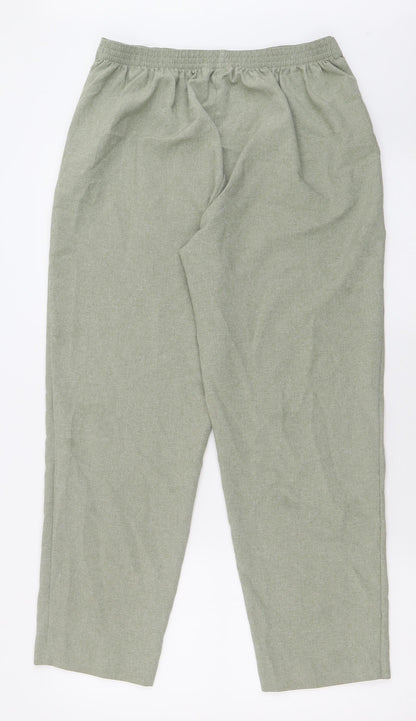Classic Womens Green  Polyester Trousers  Size 14 L28 in Regular