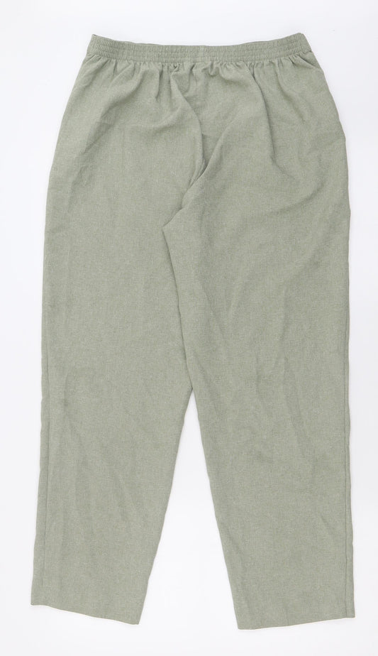 Classic Womens Green  Polyester Trousers  Size 14 L28 in Regular