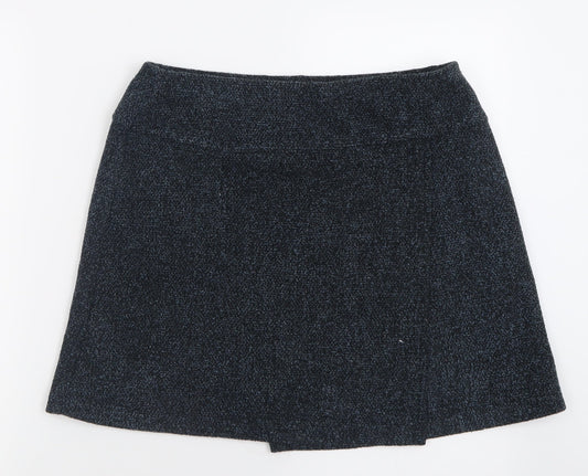 Marks and Spencer Womens Blue  Polyester A-Line Skirt Size 14