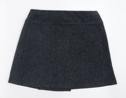 Marks and Spencer Womens Blue  Polyester A-Line Skirt Size 14