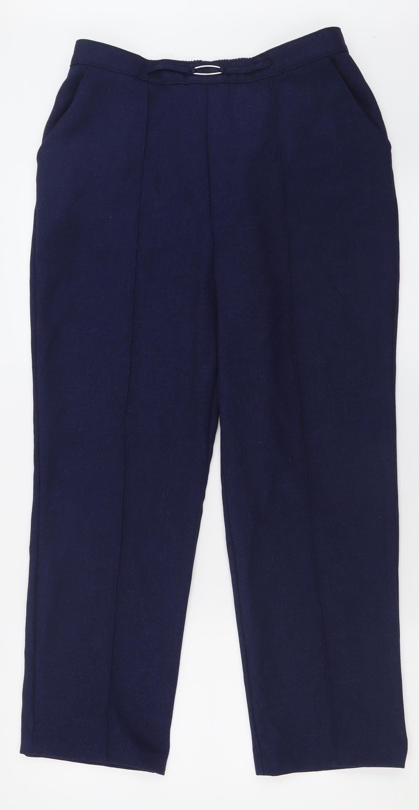 Matalan Womens Blue  Polyester Trousers  Size 12 L27 in Regular