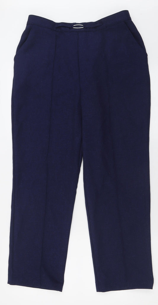 Matalan Womens Blue  Polyester Trousers  Size 12 L27 in Regular