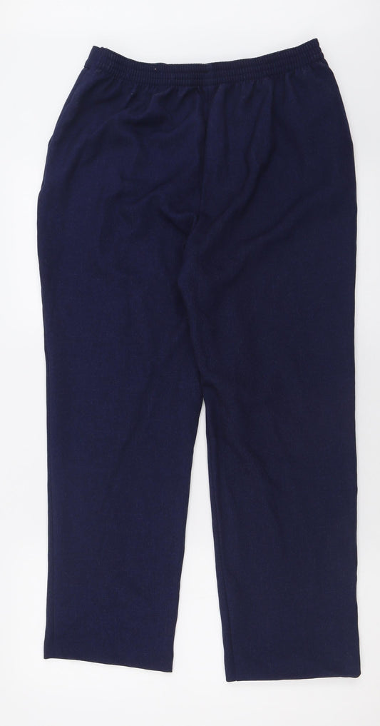 Matalan Womens Blue  Polyester Trousers  Size 12 L27 in Regular