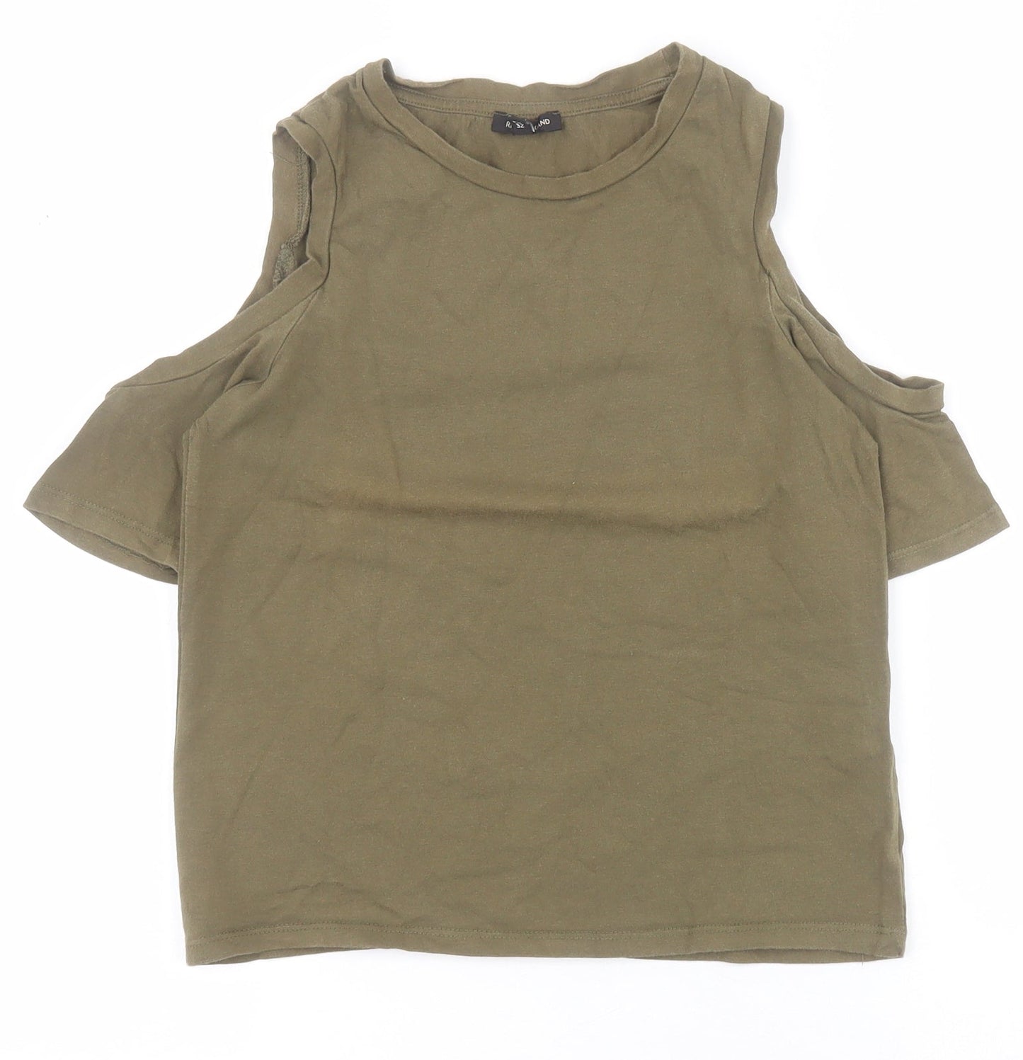 Womens UK Size 6 River Island Green Cropped Polo