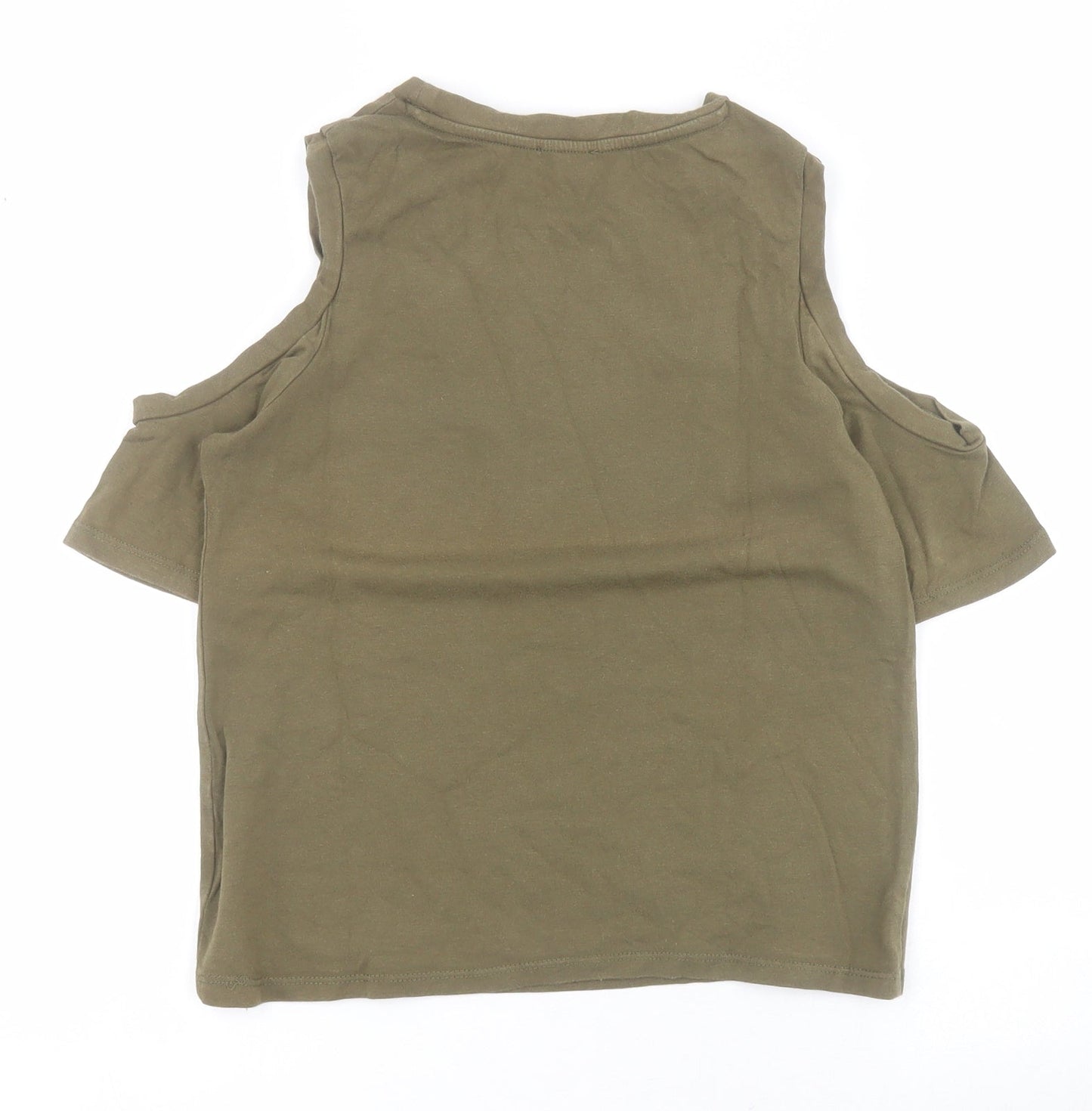 Womens UK Size 6 River Island Green Cropped Polo