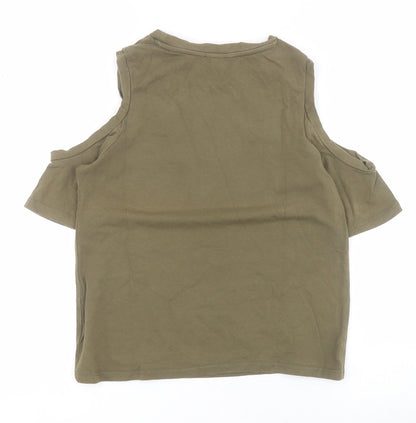 Womens UK Size 6 River Island Green Cropped Polo