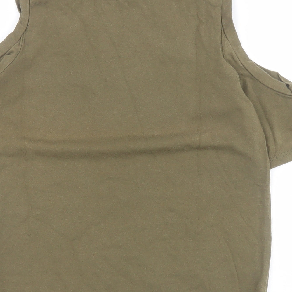 Womens UK Size 6 River Island Green Cropped Polo