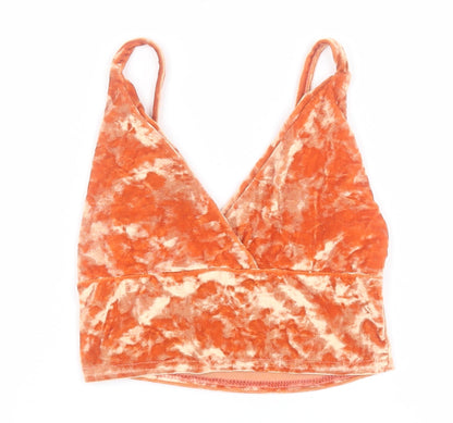 Womens UK Size 6 PRETTYLITTLETHING Orange Cropped Tank