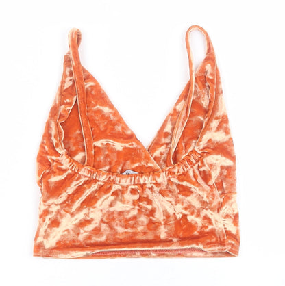 Womens UK Size 6 PRETTYLITTLETHING Orange Cropped Tank
