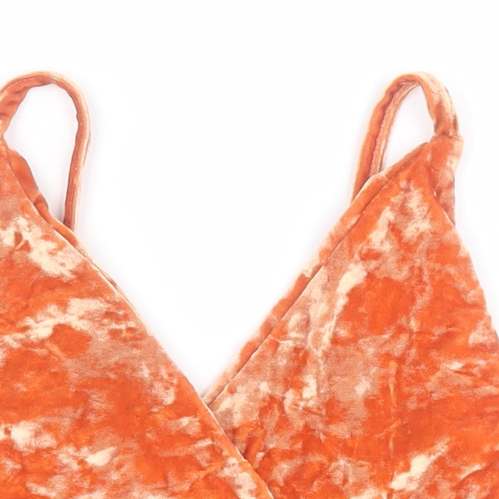 Womens UK Size 6 PRETTYLITTLETHING Orange Cropped Tank