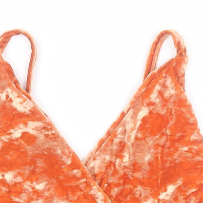 Womens UK Size 6 PRETTYLITTLETHING Orange Cropped Tank
