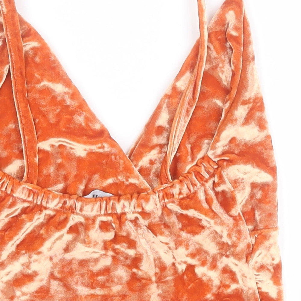 Womens UK Size 6 PRETTYLITTLETHING Orange Cropped Tank