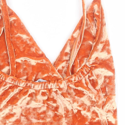 Womens UK Size 6 PRETTYLITTLETHING Orange Cropped Tank