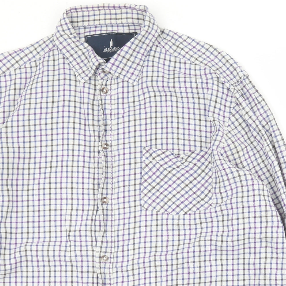 Mens UK Size L Headland Premium Blue  Button-Up Long Sleeve Casual Shirt