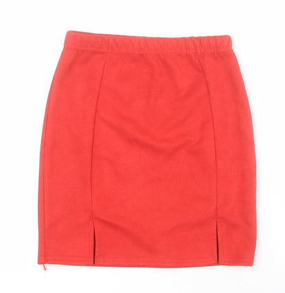 PRETTYLITTLETHING Womens Red  Polyester Mini Skirt Size 6