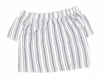 Womens UK Size 6 Topshop White Basic Blouse