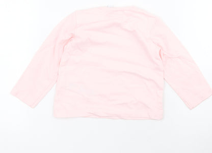 Bluezoo Baby Pink Polka Dot Cotton Basic T-Shirt Size 3-6 Months Round Neck Snap