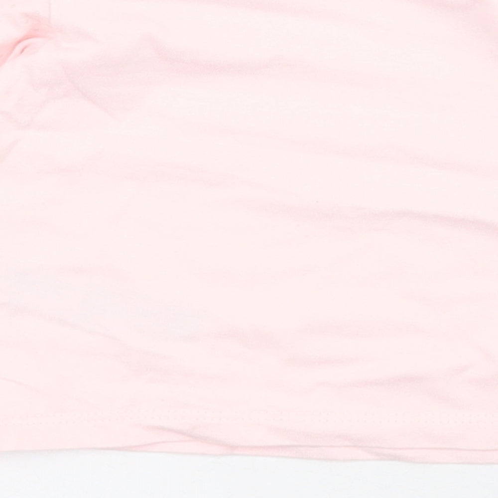 Bluezoo Baby Pink Polka Dot Cotton Basic T-Shirt Size 3-6 Months Round Neck Snap