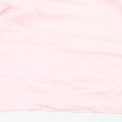 Bluezoo Baby Pink Polka Dot Cotton Basic T-Shirt Size 3-6 Months Round Neck Snap
