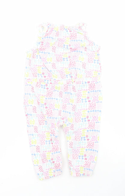F&F Baby White Floral Cotton Coverall One-Piece Size 3-6 Months  Snap