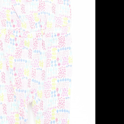 F&F Baby White Floral Cotton Coverall One-Piece Size 3-6 Months  Snap