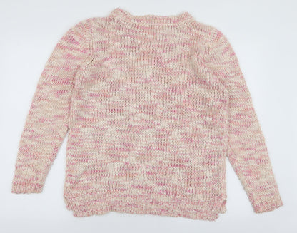 F&F Womens Pink Round Neck  Acrylic Pullover Jumper Size 14