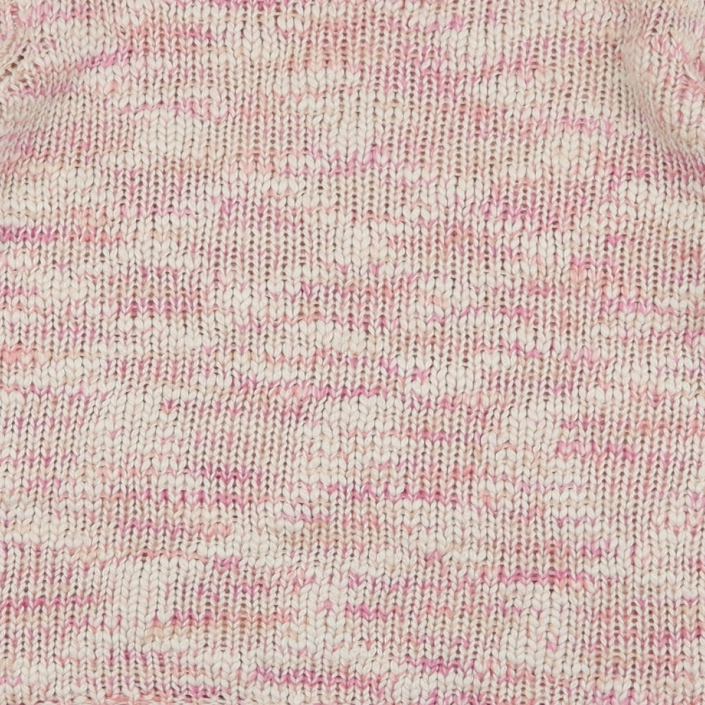 F&F Womens Pink Round Neck  Acrylic Pullover Jumper Size 14