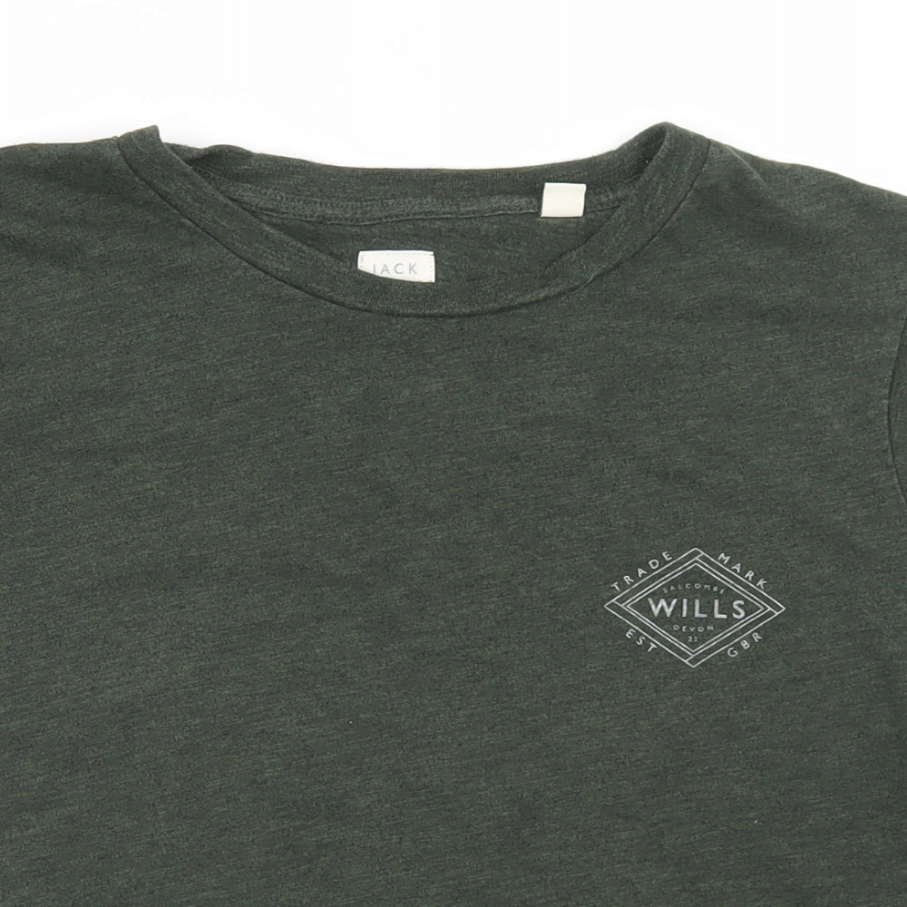 Womens UK Size 6 Jack Wills Green Basic T-Shirt