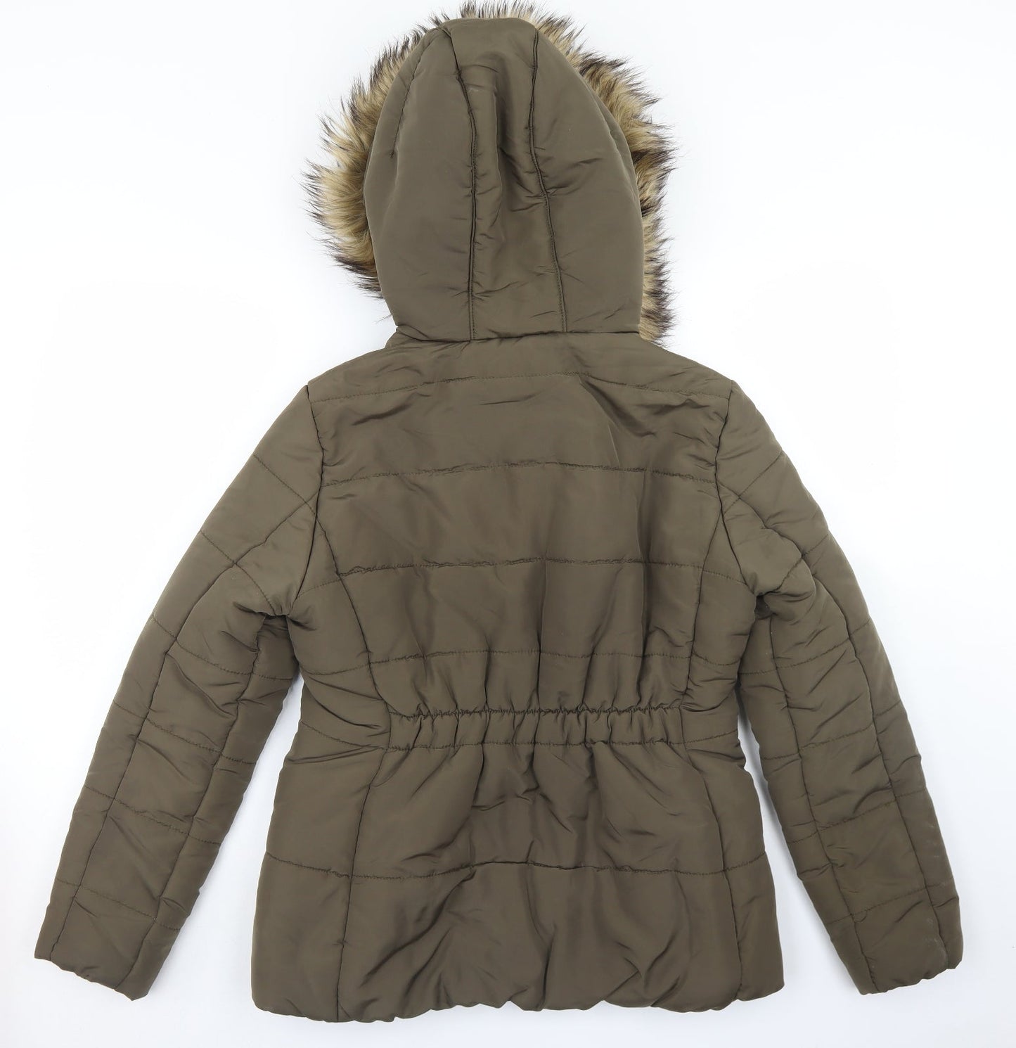 Womens UK Size 10 H&M Green Parka Coat