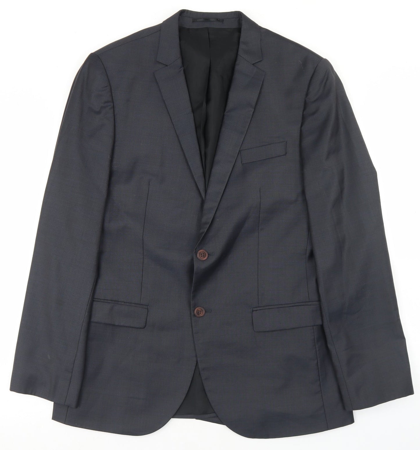 Mens UK Size 42 River Island Regular Blue Suit Jacket