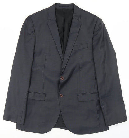 Mens UK Size 42 River Island Regular Blue Suit Jacket
