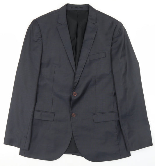 Mens UK Size 42 River Island Regular Blue Suit Jacket