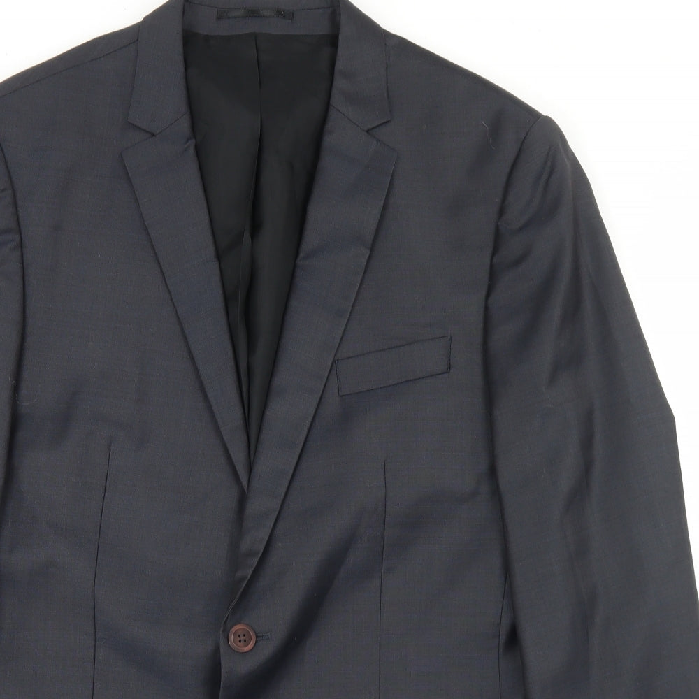 Mens UK Size 42 River Island Regular Blue Suit Jacket