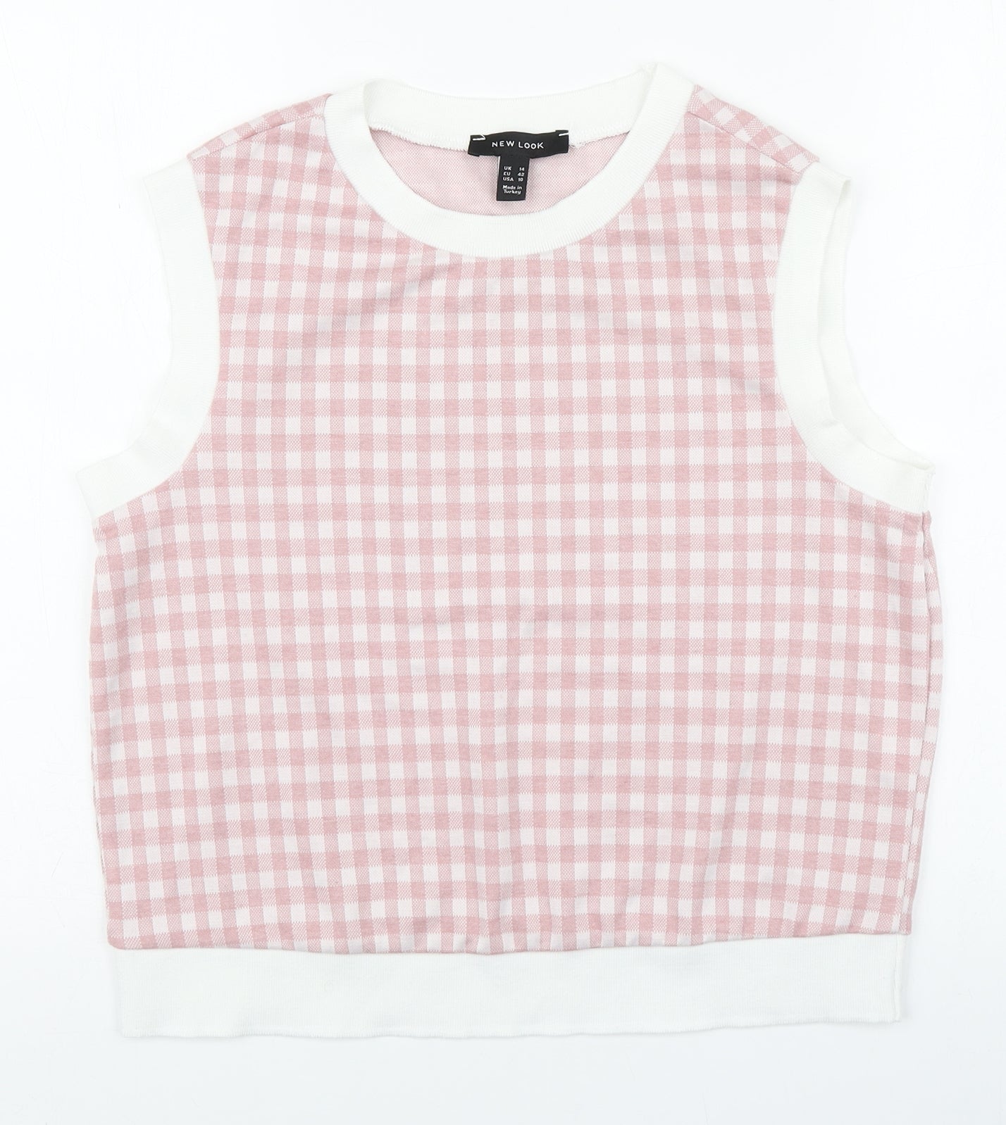 Womens UK Size 14 New Look Pink Basic Tank