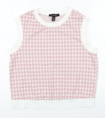 Womens UK Size 14 New Look Pink Basic Tank