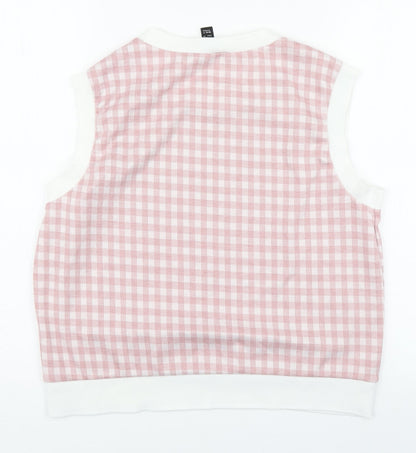 Womens UK Size 14 New Look Pink Basic Tank
