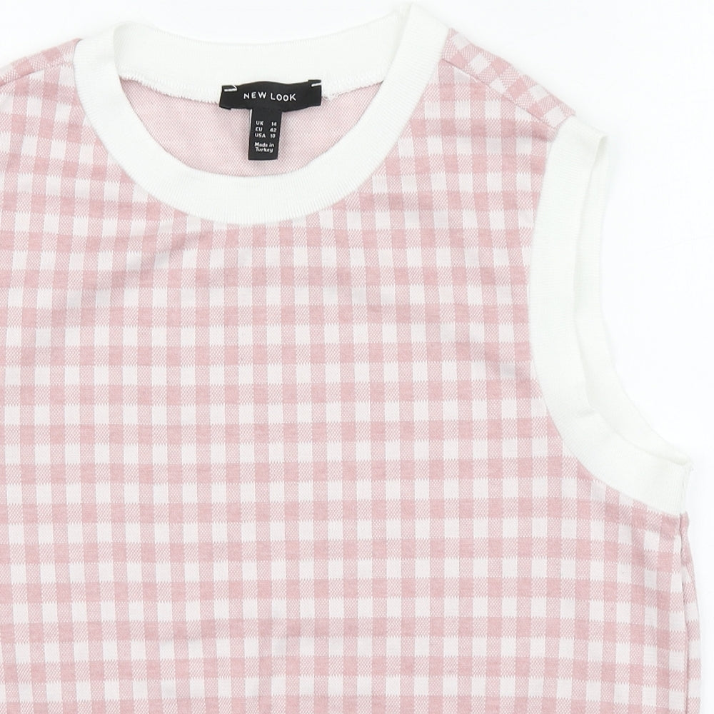 Womens UK Size 14 New Look Pink Basic Tank