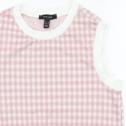 Womens UK Size 14 New Look Pink Basic Tank