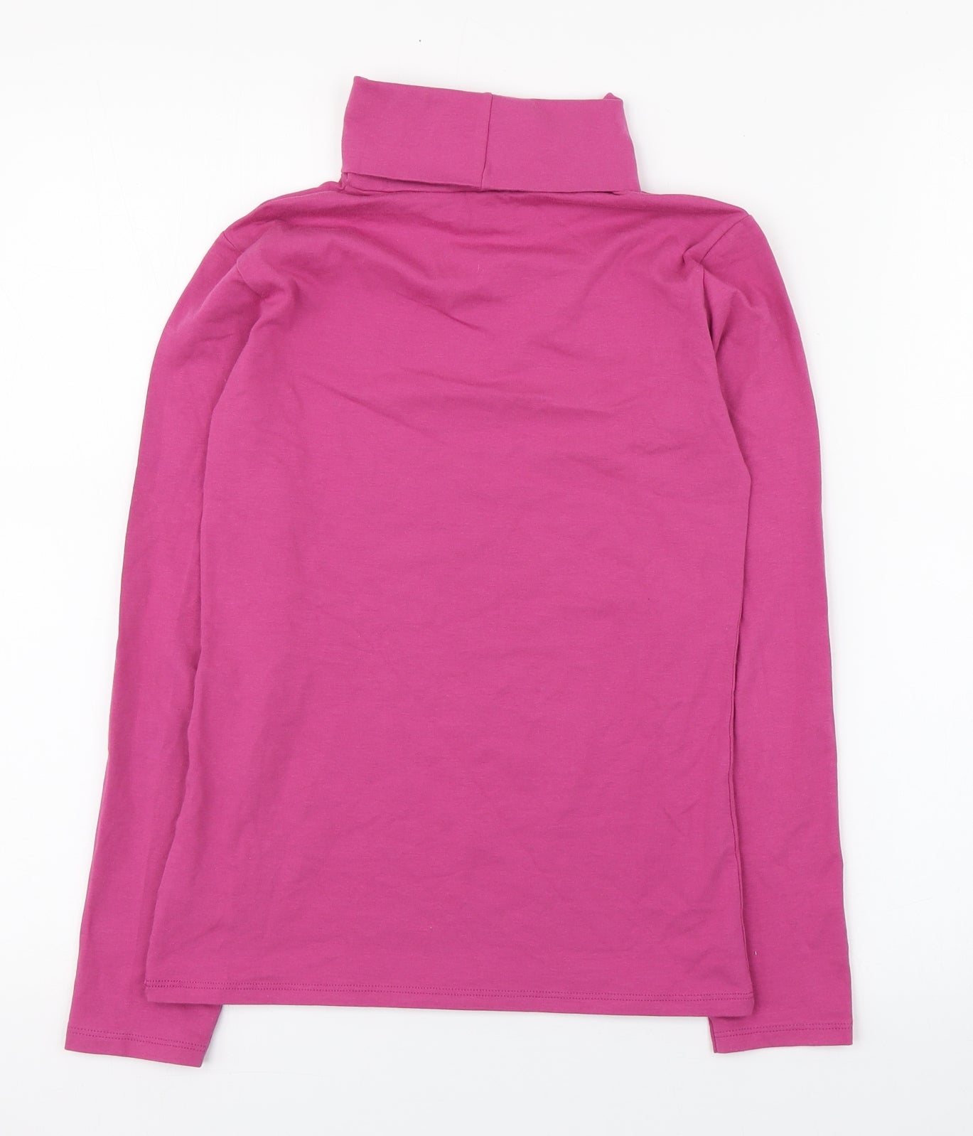 United Colours of Benetton Girls Pink  Cotton Basic T-Shirt Size 11-12 Years Roll Neck Pullover