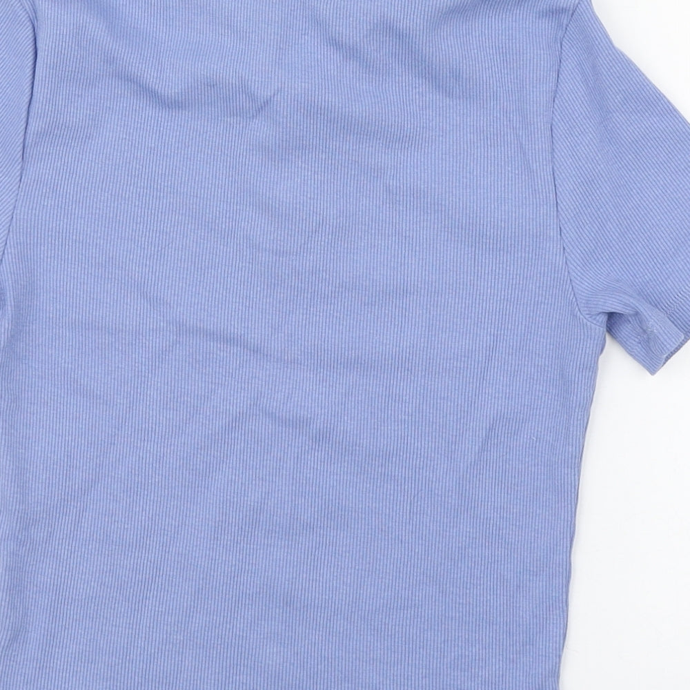 New Look Girls Blue  Cotton Basic Polo Size 12-13 Years Collared Button