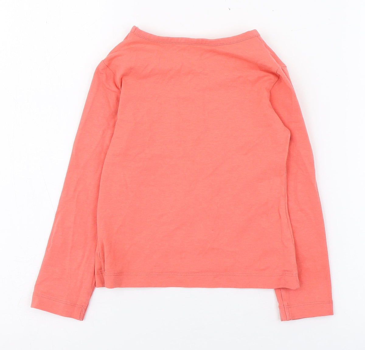 Back view of St Bernard girls’ pink cotton basic t-shirt, size 3, years round neck pullover