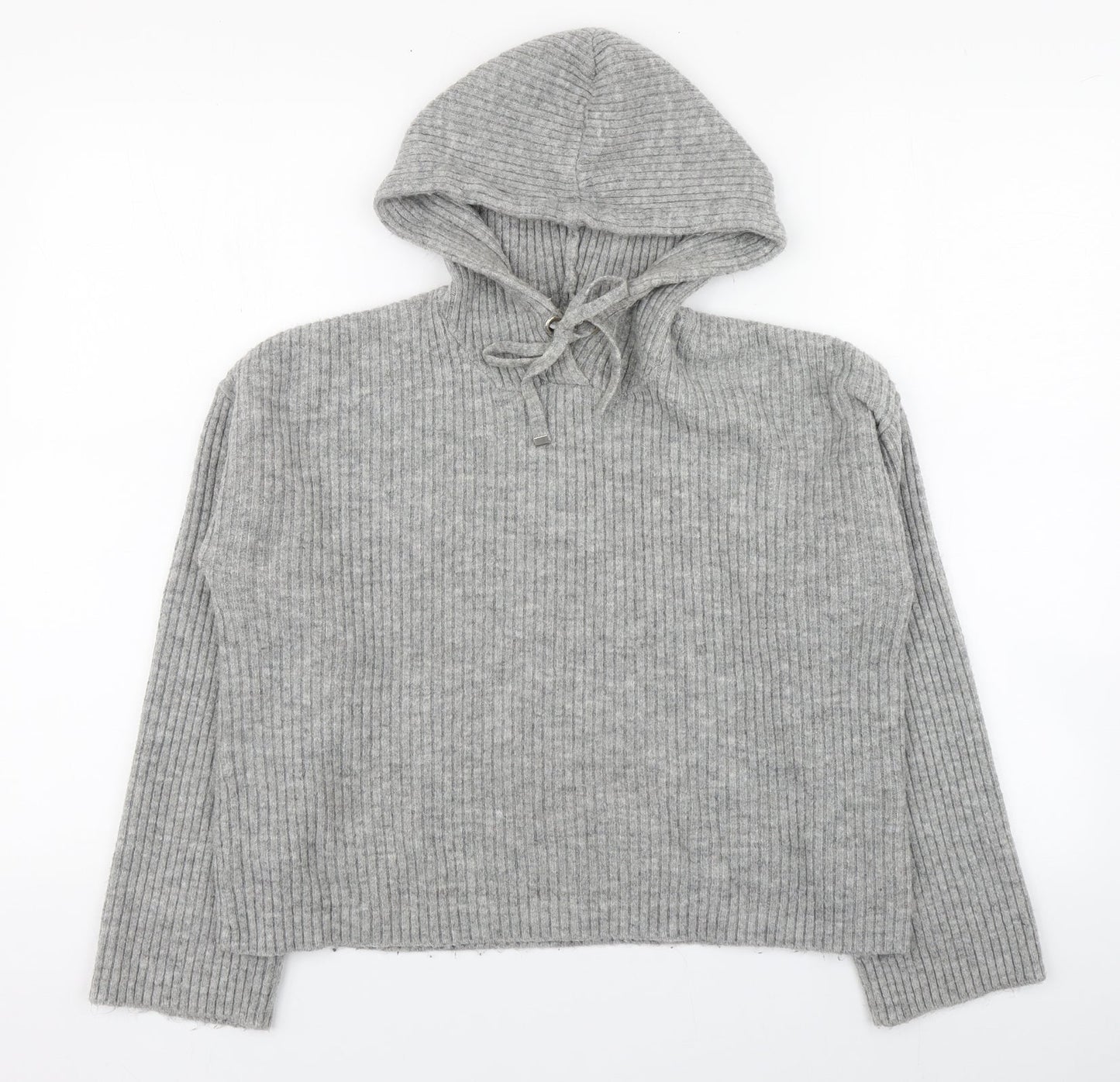 Urban Biss Womens Grey Round Neck  Acrylic Pullover Jumper Size 10